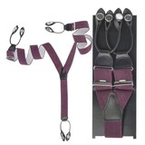 thumbnail of Dethloff Hosenträger Y-Form Holländer rot meliert 120cm 36mm breit Leder mit Knöpfen