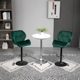 thumbnail of HOMCOM Set 2 Sgabelli da Bar Altezza Regolabile in Velluto Verde