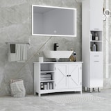 thumbnail of kleankin mueble para debajo del lavabo de madera mueble bajo lavabo de pie moderno con 2 puertas y estantes ajustables antivuelco 90x30x60 cm