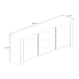 thumbnail of Matelpro - Buffet/bahut industriel 230 cm chêne foncé Samira - Moderne & Design -Chêne foncé -  -Types de portes: Battantes