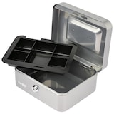 thumbnail of HMF Geldkassette abschließbar, Kasse mit Münzeinsatz, 5 Münzfächer, 20 x 16 x 9 cm, Silber