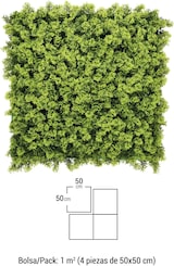 Un panel de seto verde artificial.