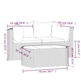 thumbnail of vidaXL 3-tlg. Garten-Lounge-Set mit Kissen Schwarz Poly Rattan