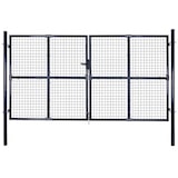 thumbnail of vidaXL Gaas tuinpoort gegalvaniseerd staal grijs : Afmeting - 289 x 150 cm