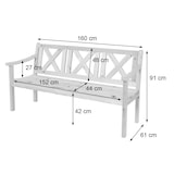 thumbnail of Gartenbank Kopenhagen, Sitzbank Parkbank Holzbank, 3-Sitzer Gastronomie-Qualität Massiv-Holz 160cm ~ dunkelbraun