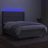 thumbnail of vidaXL Boxspringbett mit Matratze & LED Hellgrau 140x190 cm Stoff