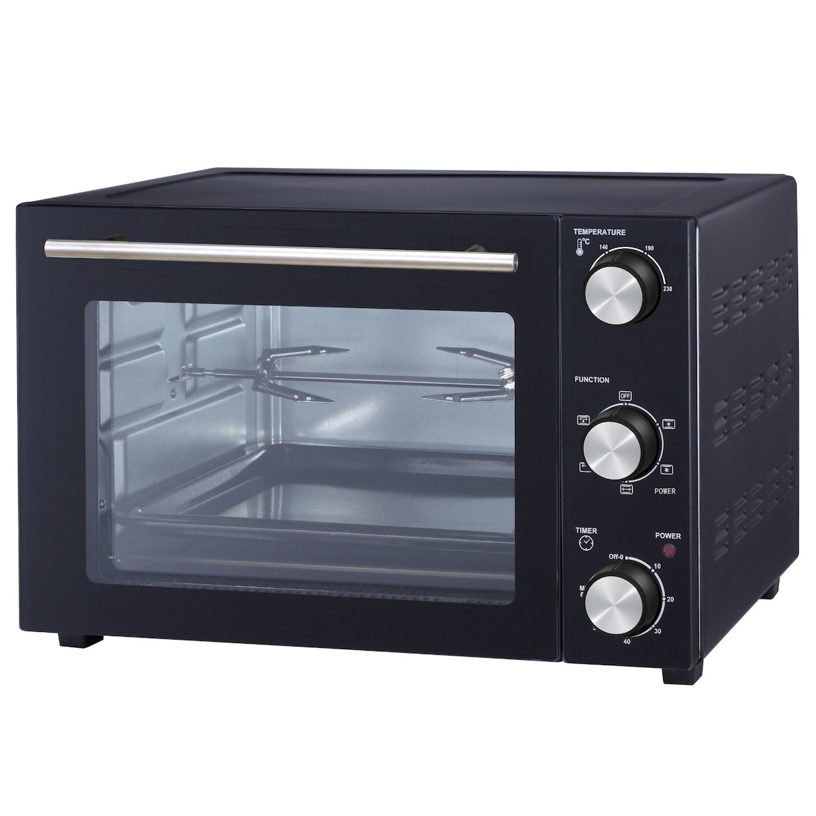 Four multifonction 22L tournebroche grill 1300W ARIZONA noir 5 programmes de cuisson avec minuterie et accessoires