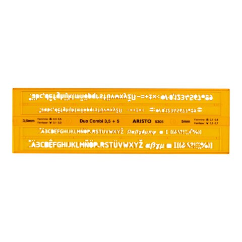 Schriftschablone 3,5 + 5 mm gerade