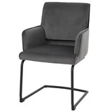 thumbnail of Décoshop26 - Chaise de salle à manger x1 design moderne en tissu gris foncé cadre en fer 04_0006301