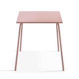 thumbnail of Ensemble table de jardin carrée et 4 fauteuils acier Rose poudré