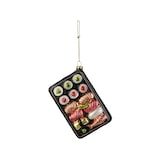 thumbnail of Christbaumschmuck Glas 12,7cm Sushi Box Figur Handbemalt & mit Glitzer Weihnachtsbaum Anhänger Christbaumanhänger Weihnachtsbaumschmuck Deko Schwarz
