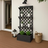 thumbnail of Canteiro elevado HWC-P69, plantador/caixa de flores plantador treliça prateleira treliça madeira FSC® 177x77x33cm ~ cinzento antracite