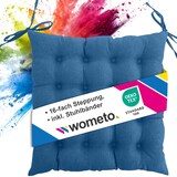 thumbnail of Sitzkissen Stuhlkissen 40x40 OEKO-TEX  - türkis blau Sitzauflage Bank Polster Sitzpolster mit Bändern / Schleife, Indoor / Outdoor