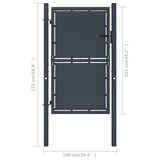 thumbnail of vidaXL Gartentor Stahl 100×125 cm Anthrazit
