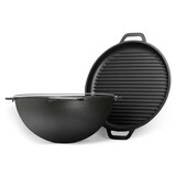 thumbnail of Ø40 Uchag 2mm stahl Utschak mit Abzugsrohr Utschag Outdoorofen 12L Gusseisen Kazan mit Gusseisen Deckel-Grillpfanne Kasan Feuerstelle Feldküche