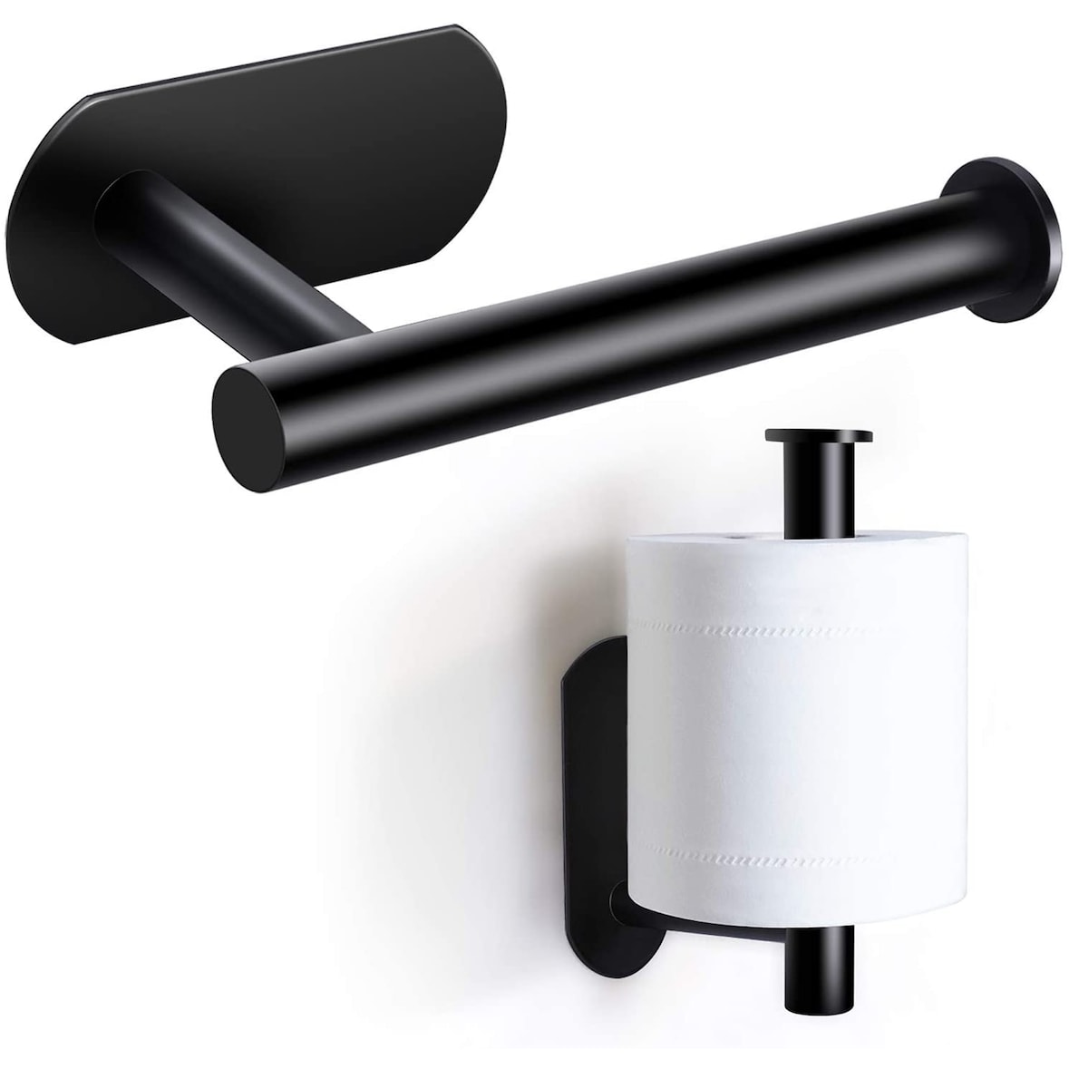 HGMD WC Rolhouder zelfklevend - Zwart - Toiletrolhouder zwart - Toiletrolhouder zonder boren