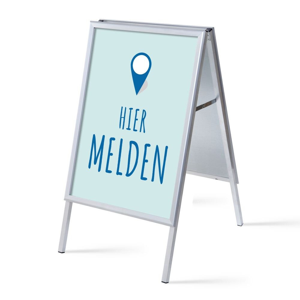 Showdown Kundenstopper - DIN A1 - Komplett-Set - Hier Aanmelden Niederländisch - Blau/Schwarz