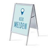 thumbnail of Showdown Kundenstopper - DIN A1 - Komplett-Set - Hier Aanmelden Niederländisch - Blau/Schwarz