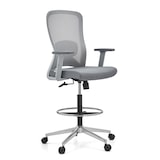 thumbnail of Werkstoel / barkruk TOP WORK 44 W Zitting stof / rugleuning gaas grijs hjh OFFICE