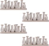 thumbnail of Jinfa 4 Set aus 10 kleinen Vasen auf festem Sockel | handgefertigte Blumenvasen Tischdeko | Antik-Weiß
