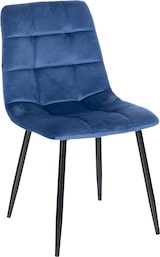 thumbnail of Décoshop26 - Set aus 4 modernen und bequemen Esszimmerstühlen in blauem Samtstoff und schwarzem Metall 10_0001789