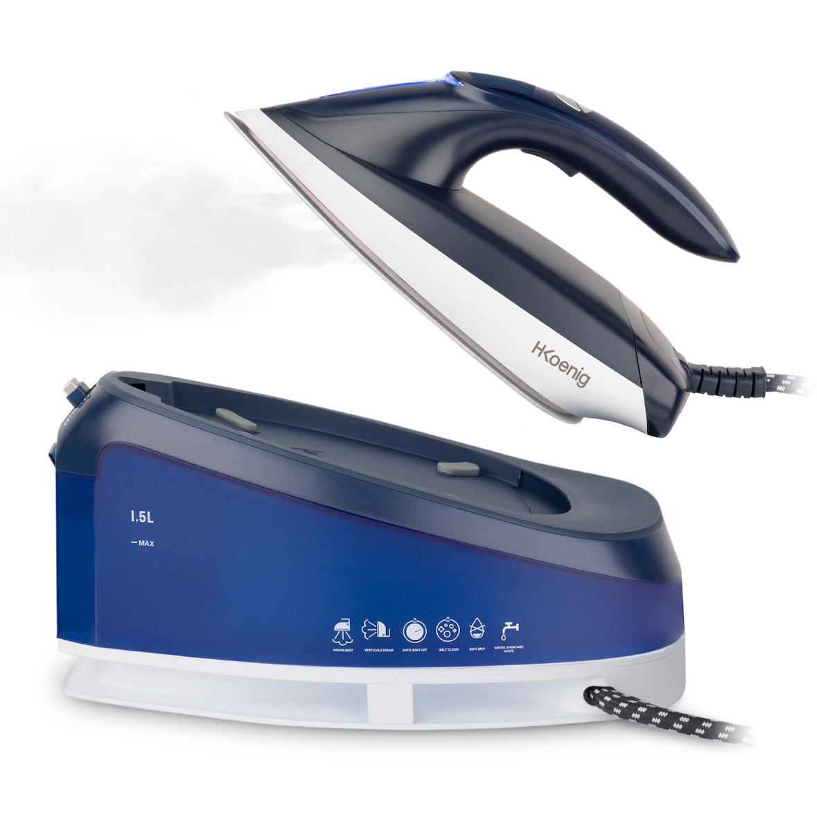 H.Koenig V7 Centro de planchado de vapor, 2200W,  1.5L