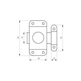 thumbnail of Verrou pour porte de meuble 30 mm acier nickelé