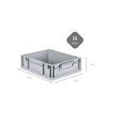 thumbnail of PROREGAL SuperSparSet 10x Eurobox NextGen Economy mit Scharnierdeckel & blauen Verschlüssen, Griffe zu, HxBxT 12x30x40cm, 11L, Eurobehälter, Box