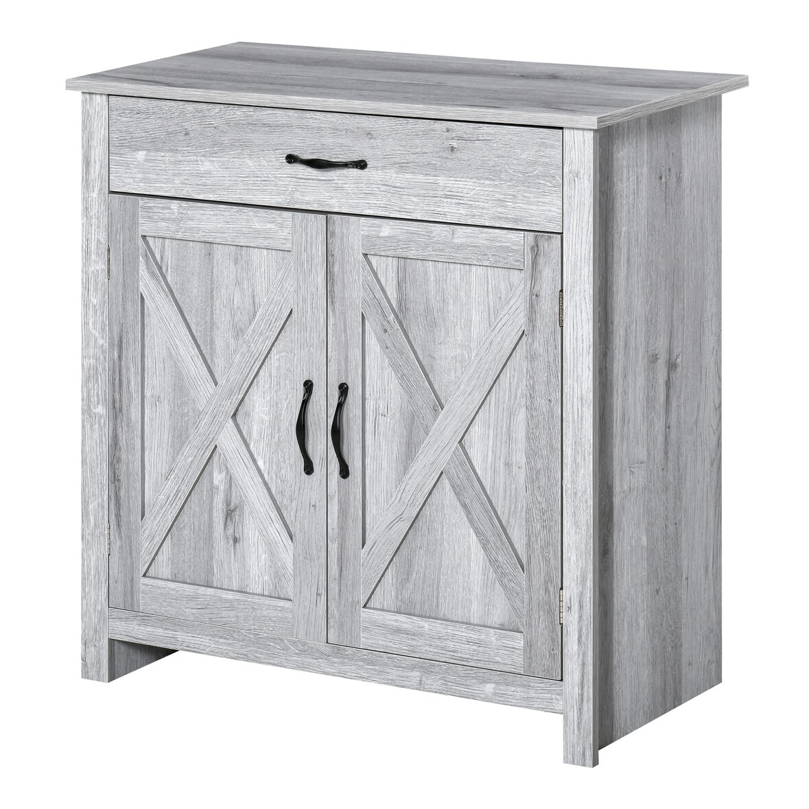 Aparador de Cocina con 1 Cajón 2 Puertas y Estante Interior Ajustable Mueble Auxiliar Decorativo para Comedor Salón 80x39,7x80 cm