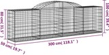thumbnail of vidaXL Gabione mit Hochbogen 300x50x80/100 cm Verzinktes Eisen