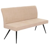thumbnail of Panca HWC-K16, panca per sala da pranzo panca imbottita, schienale in tessuto/tessuto ciniglia metallo 160cm ~ crema-beige