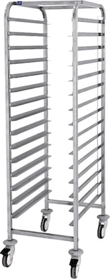 thumbnail of Transportwagen voor EN-bakplaten, 15× 600×400 mm, hoogte 65 mm