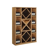 thumbnail of LES ARTISANS DU BOIS Présentoir à vin Œnologue Casiers et Croisillons en bois teinté verni chêne foncé  L130x P40 x H200 cm