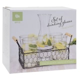 thumbnail of WellHome - Juego de 4 vasos de 450ml con Jarra de 1L en vidrio