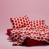 thumbnail of Benetton - Conjunto de cama king size de 4 peças (capa de edredom 255x200cm, lençol com elástico 175x200cm e 2 fronhas 50x80cm) 100% algodão vermelho