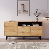 thumbnail of Merax Sideboard im Landhausstil mit Metallfüße, Anrichte aus Holz mit verstellbaren Einlegböden, Kommode, B:160cm