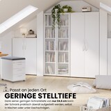 thumbnail of bümö Mehrzweckschrank 80cm breit, Aktenschrank o. Schuhschrank hoch, Regal Schrank-Kombi, Küchenschrank in Graphit/Weiß aus Holz, Vorratsschrank &