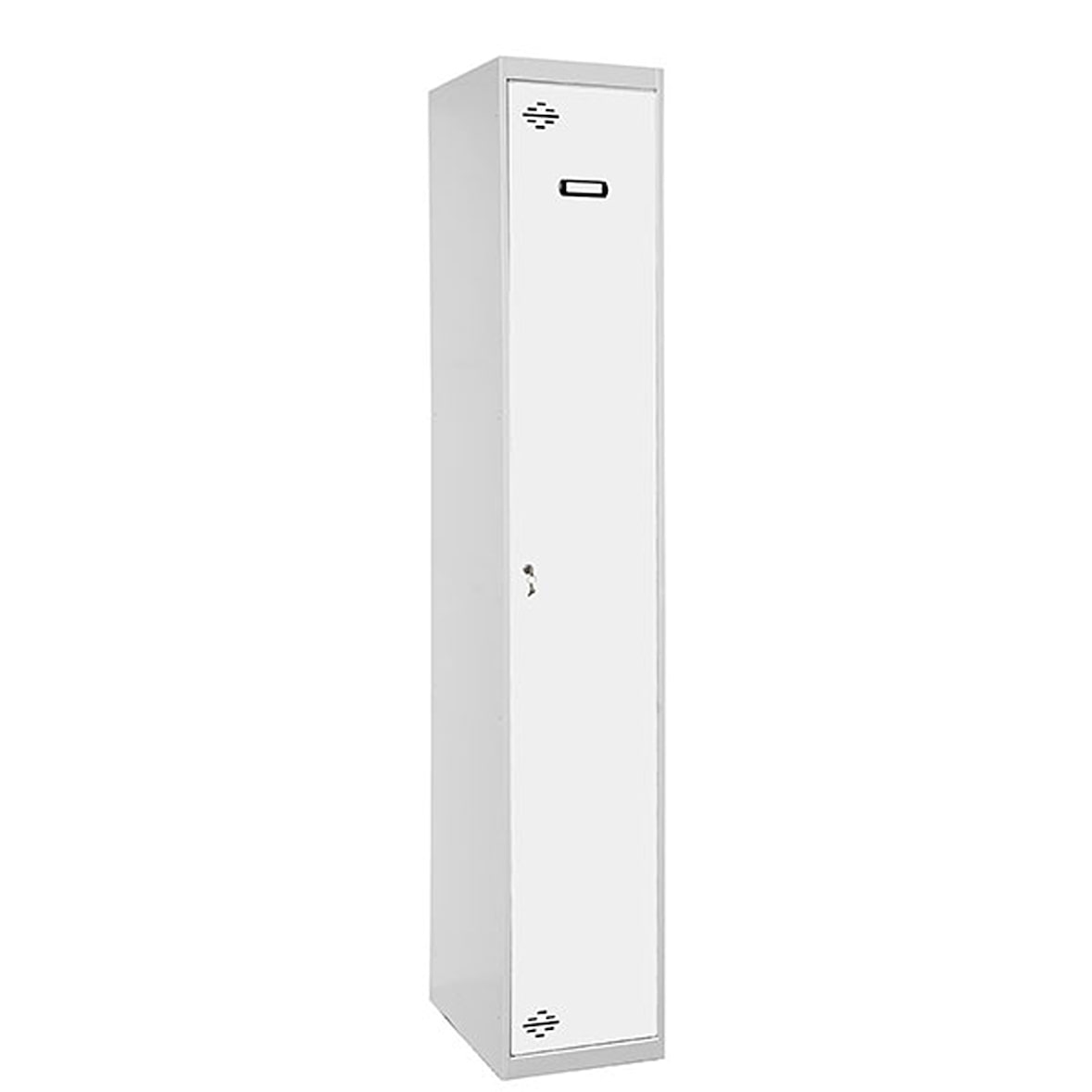 SimonRack Armadietto Spogliatoio in Metallo a 1 Porta, 1800x300x500, Grigio/Bianco - Simonlocker