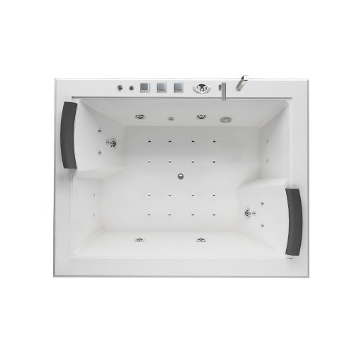 Badewanne Spa Eckbadewanne Wanne Pool Massagewanne Whirlpool XXL 2 Personen BABILON weiss