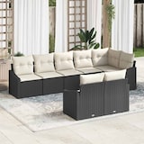 thumbnail of vidaXL Garten Essgruppe mit Kissen mit Speicher 8 pcs Schwarz, Creme
