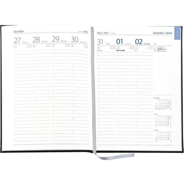 Buchkalender Euro-Timer 17,2x24cm 1 Woche/2 Seiten blau 2025