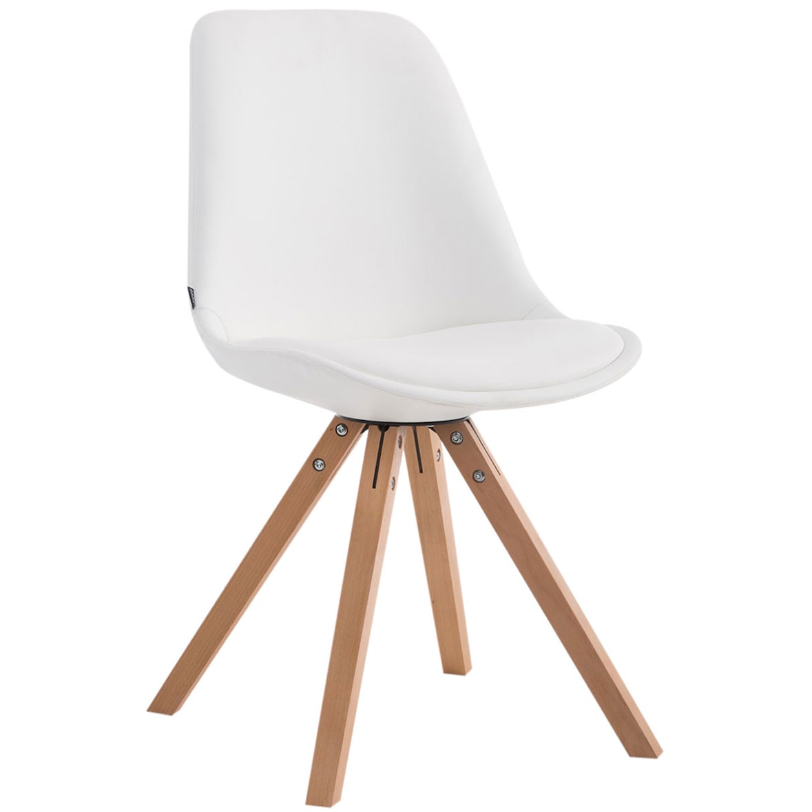 Chaise de visiteur Laval pieds carrés nature Nature/Blanc