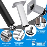 thumbnail of Möbelfuß verstellbar Sofafuß belastbar bis 50 kg Stahlrohrfuß Sockelfuß Tischbein Rund Edelstahl