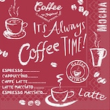 thumbnail of Mank Serviette aus Tissue, Coffee Time in Bordeaux, 33 x 33 cm, 100 Stück