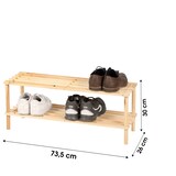 thumbnail of Bamboe Schoenenrek – 2 Lagen – 73,5 x 26 x 30 cm – Compact Schoenen Organizer – Duurzaam en Stijlvol Design – Bruin
