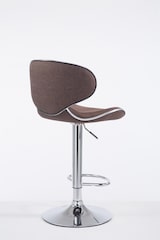 thumbnail of Décoshop26 - Moderner drehbarer Barhocker x1 in braunem Stoff mit verchromtem Metallgestell 10_0005077