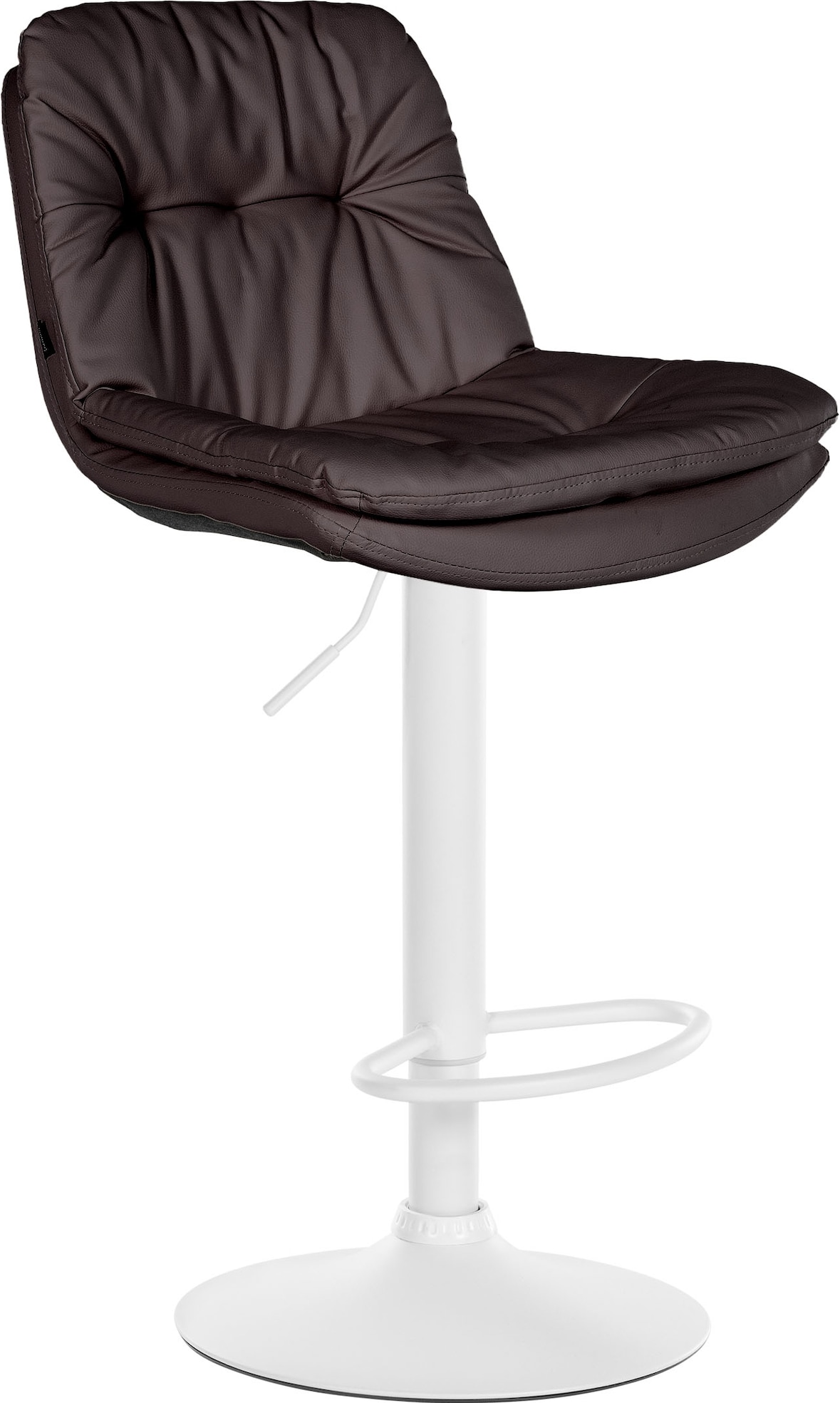 Barhocker Laurel Kunstleder braun/Metall matt weiss