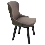 thumbnail of Juego de 2 sillas de comedor HWC-M60, silla tapizada silla de cocina sillón silla, tela/textil madera maciza ~ verde oscuro-gris