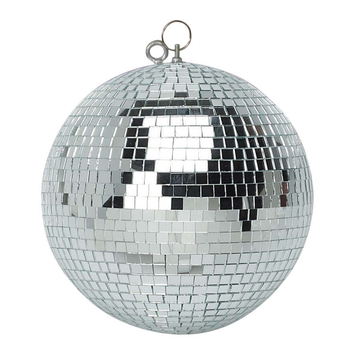 Boule à Facettes Argentée 40cm FXLab avec deux points de suspension - Matériau Léger - Mirroir Poli