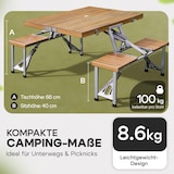 thumbnail of CASARIA® Campingtisch Klappbar mit Stühlen Schirmständer Camping Klapptisch Alu Holz